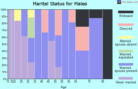 Zip code 74644 marital status for males