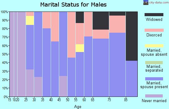 Zip code 74652 marital status for males