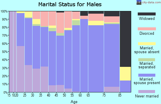 Zip code 74728 marital status for males