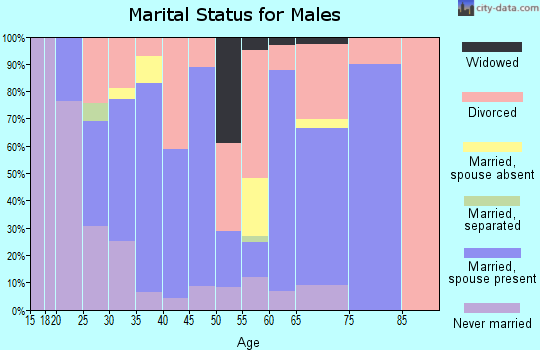 Zip code 74730 marital status for males