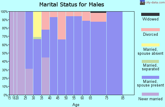 Zip code 74736 marital status for males