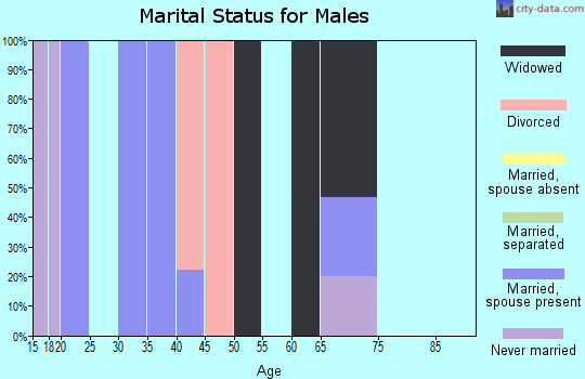 Zip code 74754 marital status for males