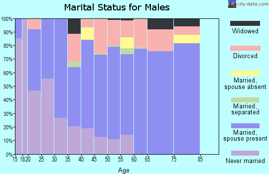 Zip code 74764 marital status for males