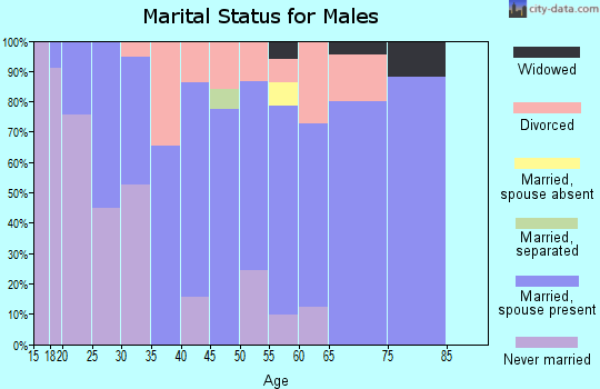 Zip code 74824 marital status for males