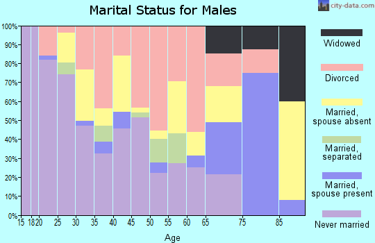 Zip code 74829 marital status for males