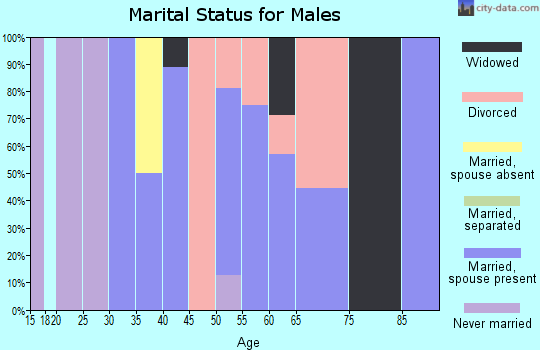 Zip code 74830 marital status for males