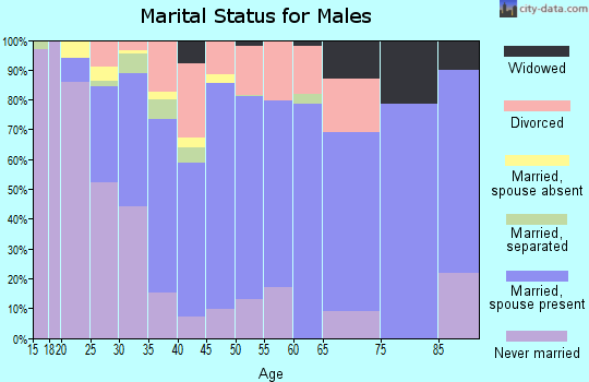 Zip code 74834 marital status for males