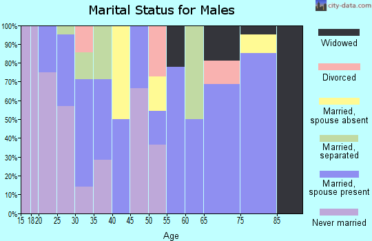 Zip code 74837 marital status for males