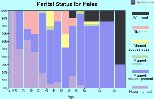 Zip code 74852 marital status for males