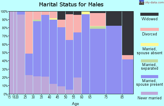 Zip code 74855 marital status for males