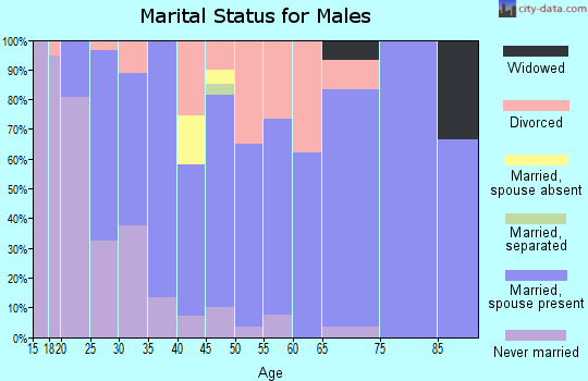 Zip code 74865 marital status for males