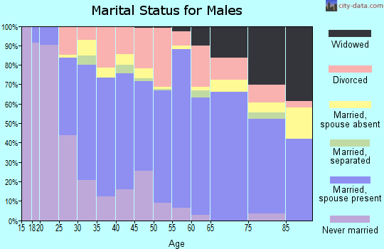 Zip code 74868 marital status for males