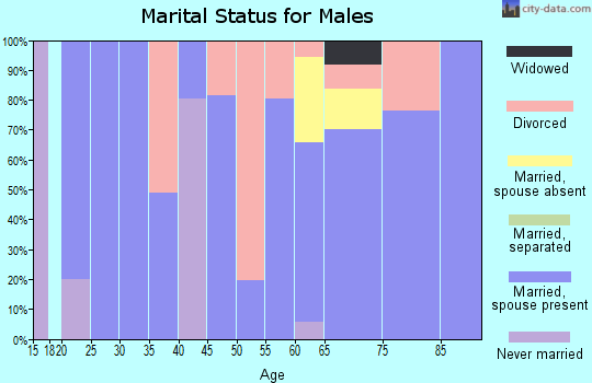 Zip code 74869 marital status for males