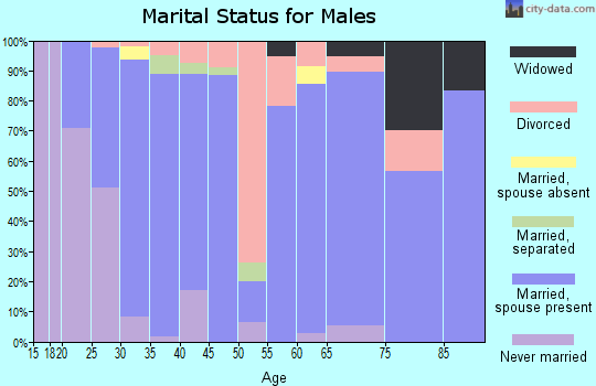 Zip code 74878 marital status for males