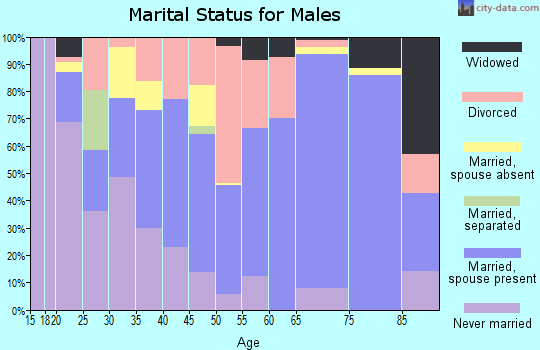 Zip code 74880 marital status for males