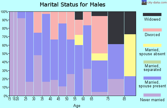 Zip code 74901 marital status for males