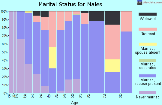 Zip code 74954 marital status for males