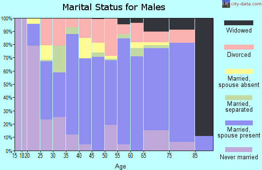 Zip code 74959 marital status for males