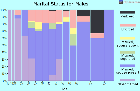 Zip code 74965 marital status for males