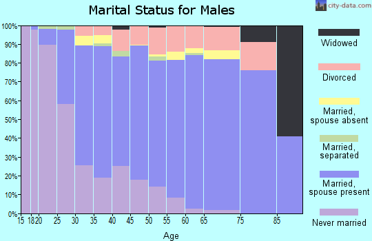 Zip code 75023 marital status for males