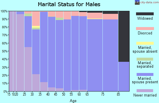 Zip code 75028 marital status for males