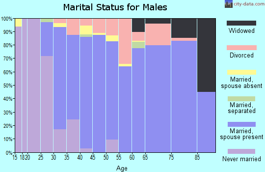 Zip code 75032 marital status for males