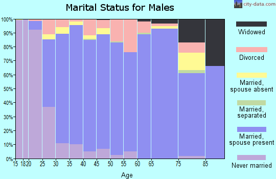 Zip code 75035 marital status for males