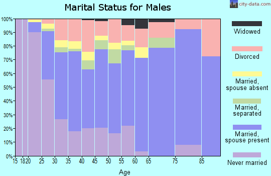 Zip code 75038 marital status for males