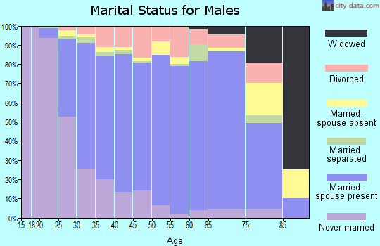 Zip code 75052 marital status for males