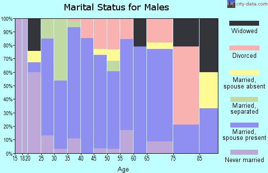 Zip code 75058 marital status for males