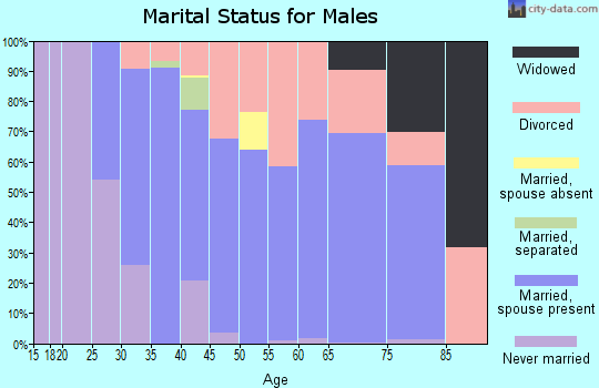 Zip code 75065 marital status for males