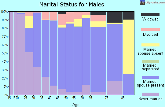 Zip code 75088 marital status for males