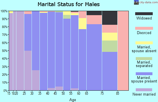 Zip code 75094 marital status for males