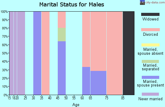 Zip code 75105 marital status for males