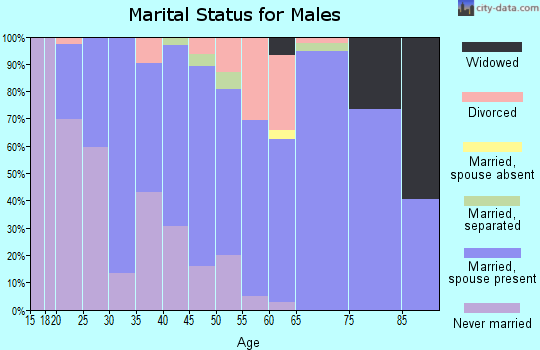Zip code 75125 marital status for males