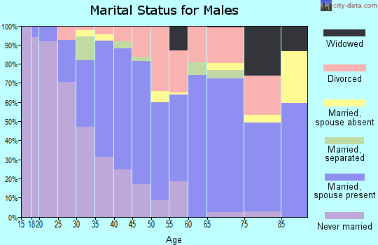 Zip code 75134 marital status for males