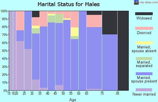 Zip code 75135 marital status for males