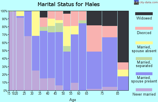 Zip code 75140 marital status for males