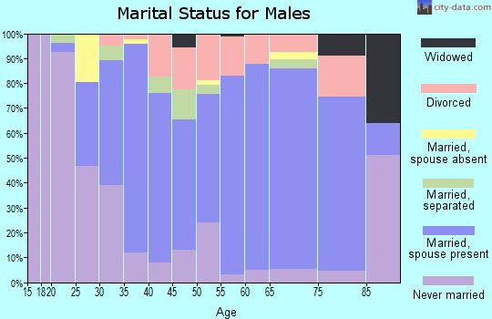 Zip code 75146 marital status for males