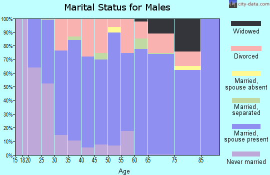 Zip code 75147 marital status for males