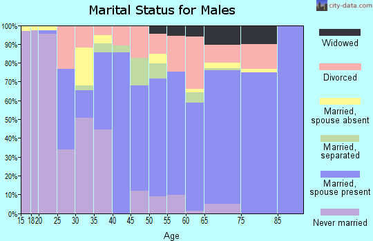 Zip code 75148 marital status for males