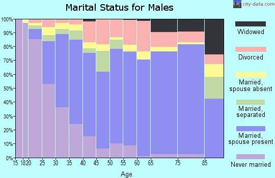 Zip code 75150 marital status for males