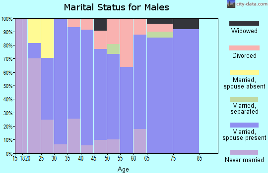Zip code 75152 marital status for males