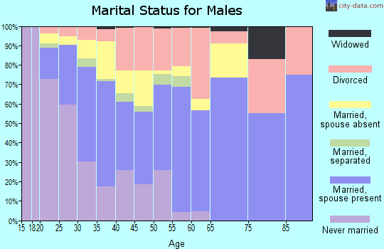 Zip code 75159 marital status for males