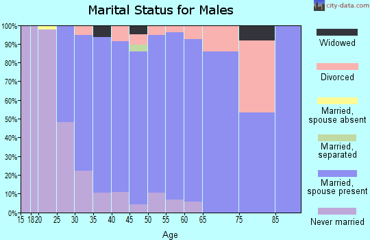 Zip code 75181 marital status for males