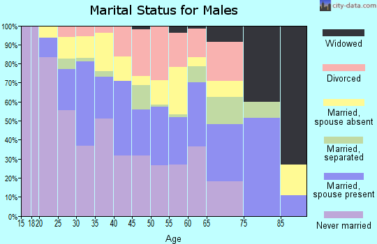 Zip code 75203 marital status for males