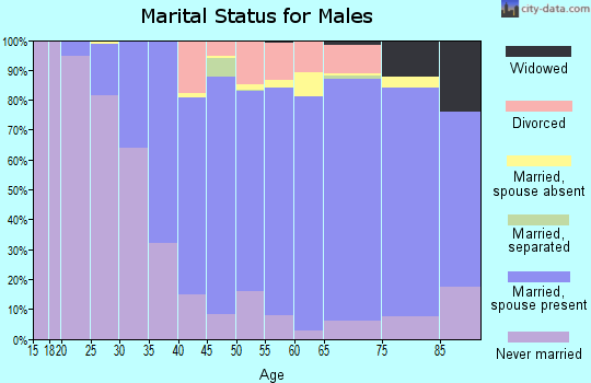 Zip code 75205 marital status for males