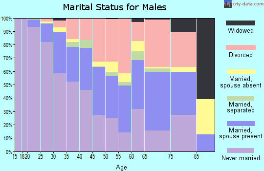 Zip code 75206 marital status for males