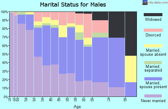 Zip code 75208 marital status for males