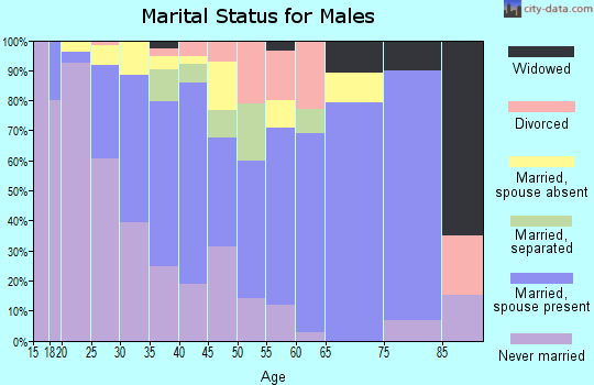Zip code 75233 marital status for males